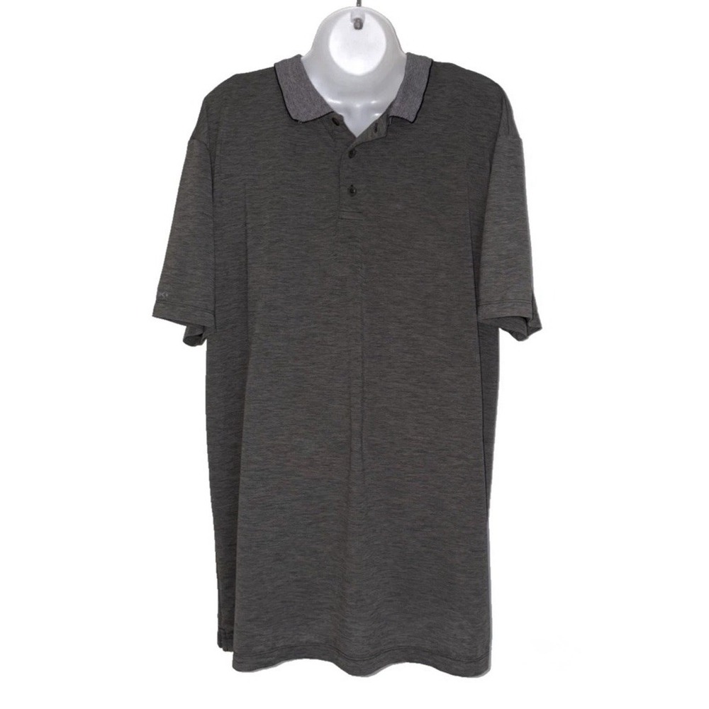 Anetik Low Pro Tech Polo Men's L Dark Olive Heathered Performance UPF 30+